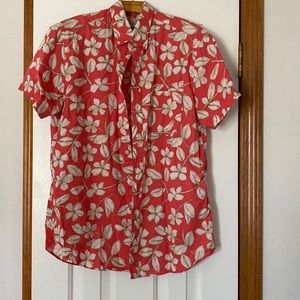 JCrew floral short sleeved button up